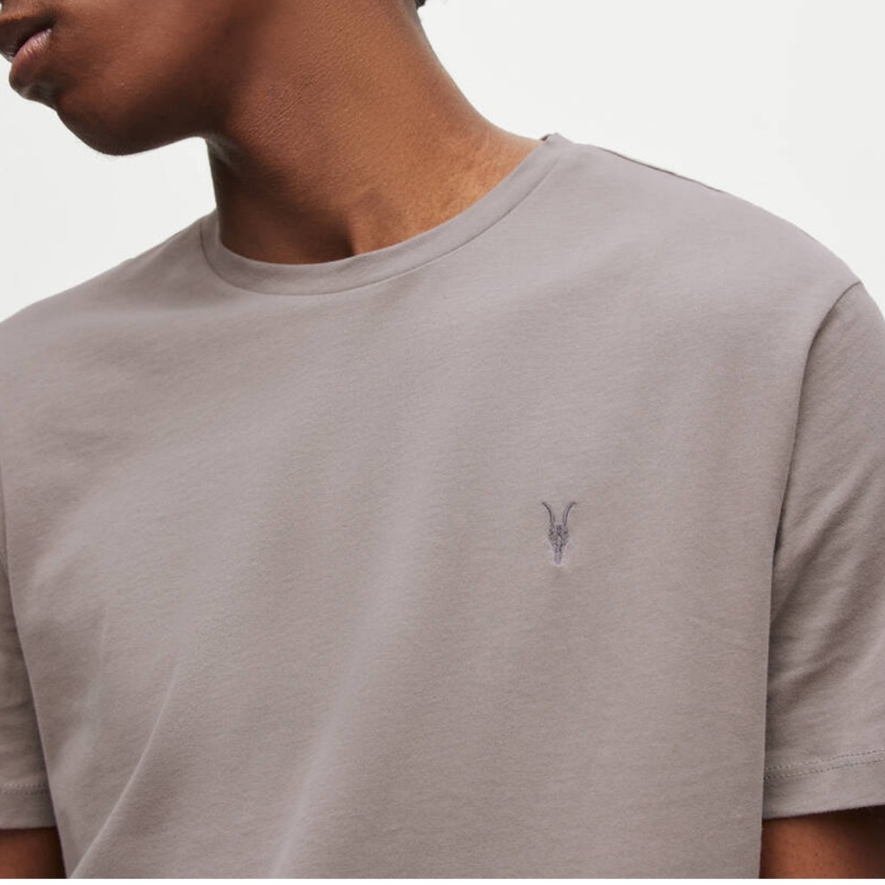 All‎ Saints Brace Cotton Crew Neck Slim Ramskull T-Shirt. Men’s Small. Lilac. - Picture 2 of 10